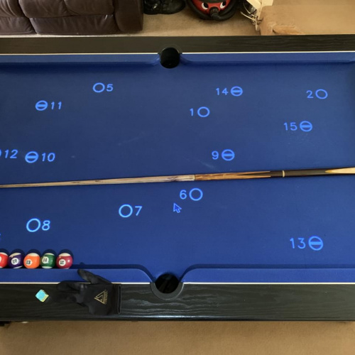 A random Pattern of 15balls generated by the ICA System projector