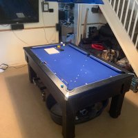 Another view of Sarah's Pool Table with Jasper